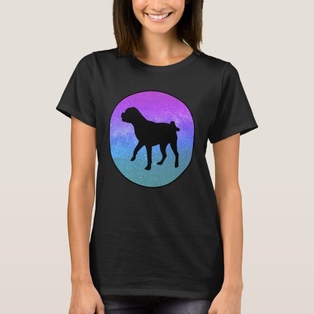 Camiseta Raza de perro Puggle Silueta de perro Espacio Gala (Anverso)