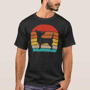 Camiseta Raza de silueta de chihuahua retro de perro