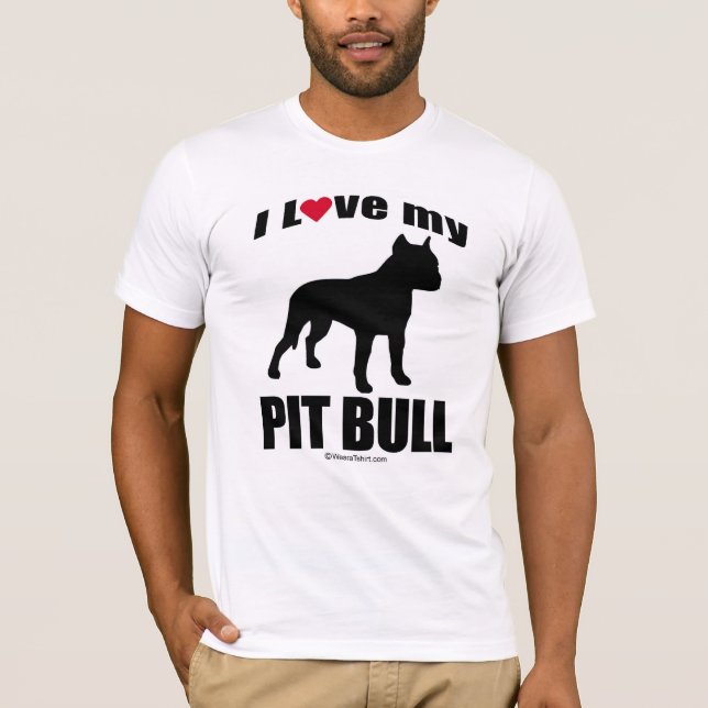 CAMISETA "RAZA DEL PERRO" - PITBULL - "AMO MI PITBULL " (Anverso)