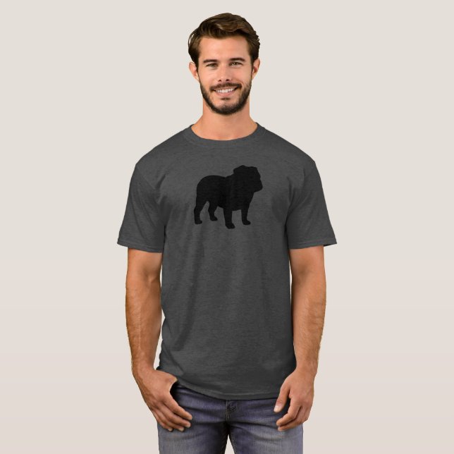 Camiseta Raza fresca inglesa del perro de la silueta el | (Anverso completo)