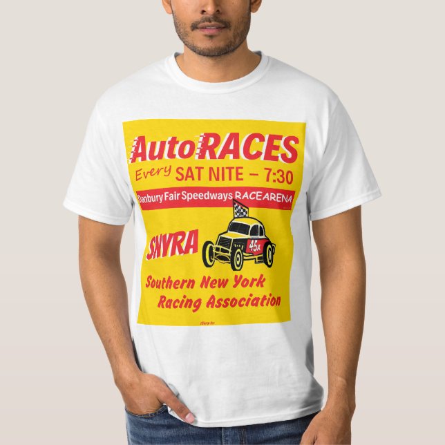 Camiseta ¡RAZAS AUTOS! Logotipo justo de los carreteras (Anverso)