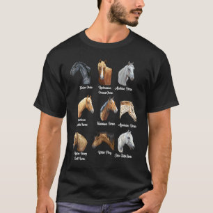 Camiseta Razas de caballos a caballo Ecuestre para mujeres
