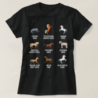 Camiseta Razas de Caballos Jinete de Caballo Ecuestre Corre