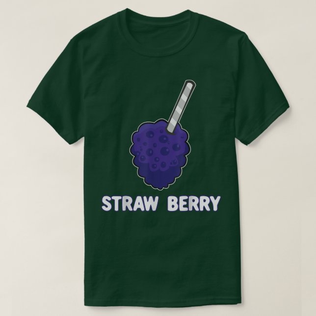 Camiseta Razas de paja Raspberry Pun Verano Frutas Vegetale (Diseño del anverso)
