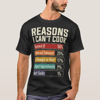 Camiseta Razones por las que no puedo cocinar divertido bar