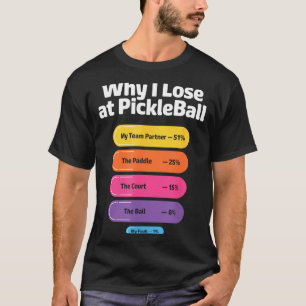 Camiseta Razones por las que un jugador de pickleball pierd