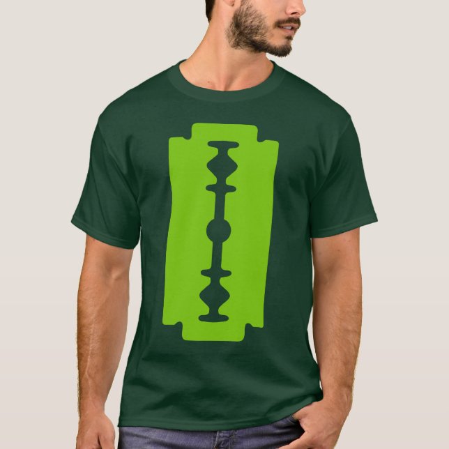 Camiseta Razor Blade - Martian Green sobre Dark (Anverso)