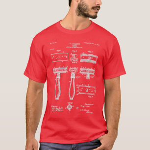 Camiseta Razor Patent Barber Art Blueprint