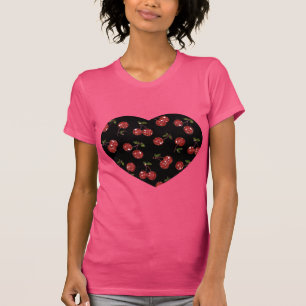 Camiseta RB Rockabilly Muy cereza cerezas en negro