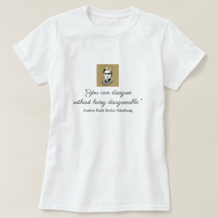 Camiseta RBG, cita de desacuerdo, blanco
