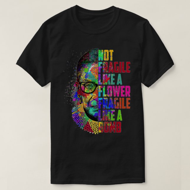 Camiseta RBG frágil como bomba Ruth Bader Ginsburg (Diseño del anverso)