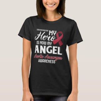 Camiseta RD Aneurysm Gift de Borgoña Awareness Ribbon