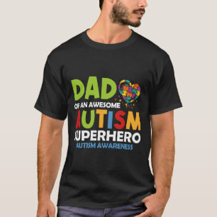 Camiseta RD Autismo papá de un terrible superhéroe de aut