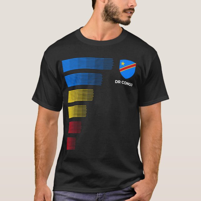Camiseta RDC Bandera Emblema Patriótico Congoleño (Anverso)