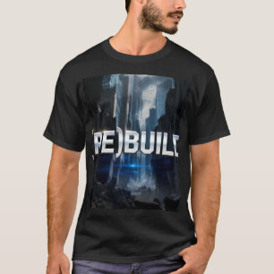 Camiseta (RE)CONSTRUIR - Cromo Texto Ruinas Ciudad Motivaci