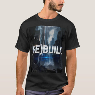 Camiseta (RE)CONSTRUIR - Cromo Texto Ruinas Ciudad Motivaci