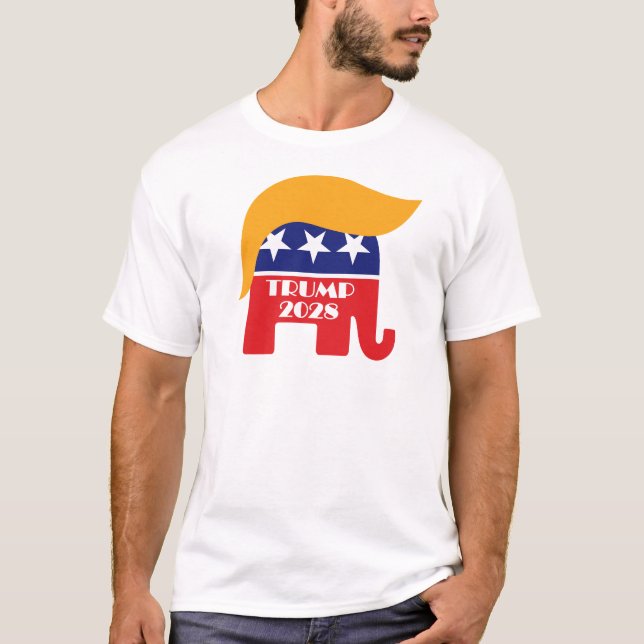 Camiseta Re-elegir presidente Trump 2028 Tercer mandato (Anverso)