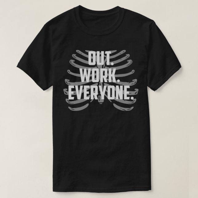 Camiseta Reacción motivacional de trabajar para todos (Diseño del anverso)