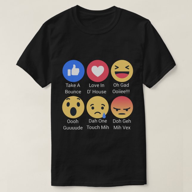 Camiseta Reacciones del FB para Trinis (Diseño del anverso)