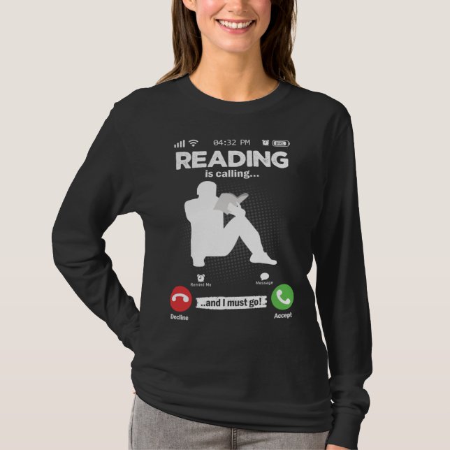 Camiseta Read Is Calling I Must Go Library Books Hobby Read (Anverso)