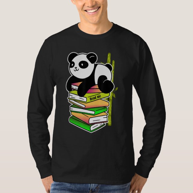 Camiseta read me panda teaching reading learning bamboo (Anverso)