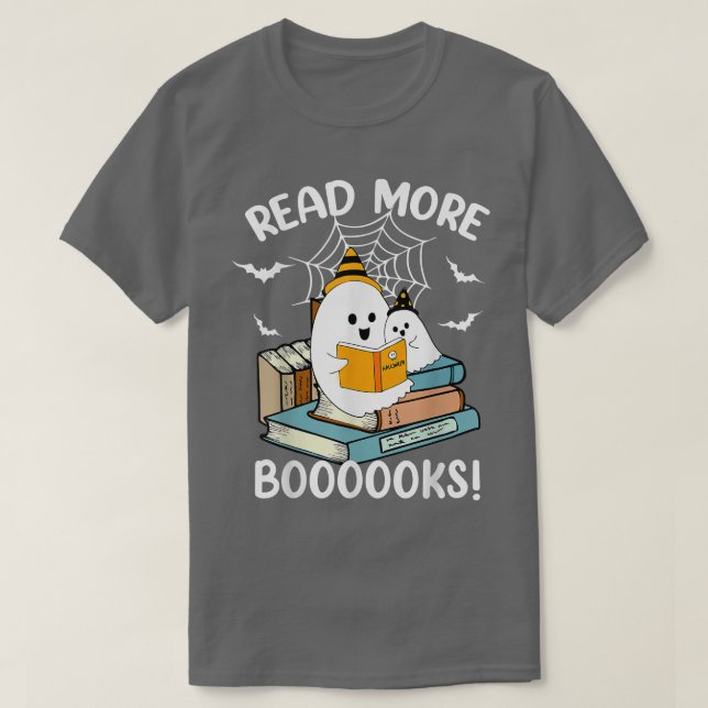 Camiseta Read More Boooooks Cute Ghost Read More Boooooks H (Diseño del anverso)