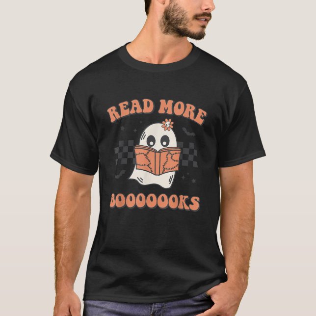 Camiseta Read More Booooooks Bookish Spooky Teacher Retro H (Anverso)