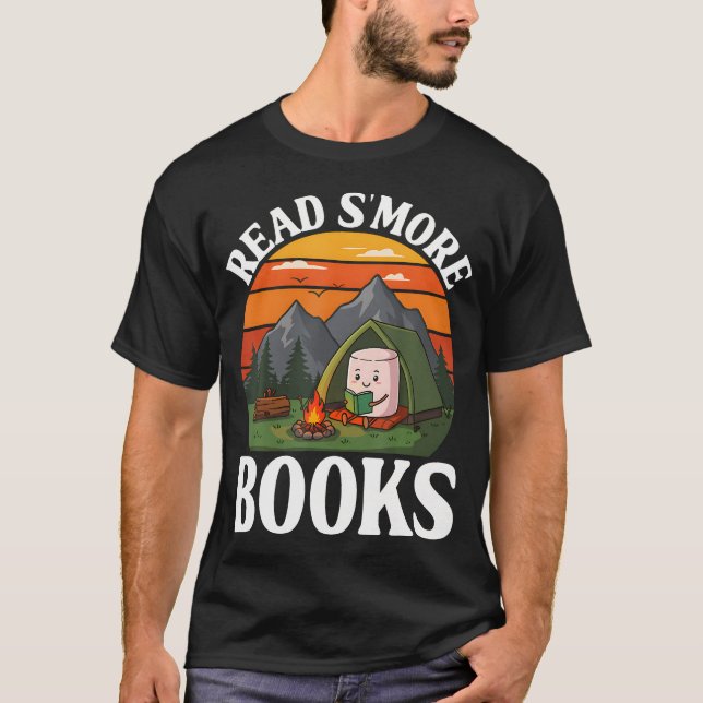 Camiseta Read S'More Books Camping Outdoors Travel Campfire (Anverso)