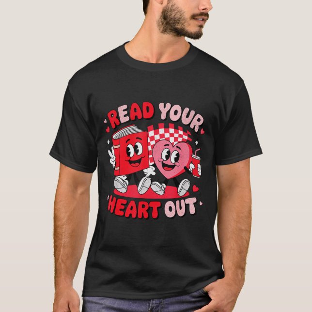 Camiseta Read Your Heart Out Valentine's Day Retro Teacher  (Anverso)