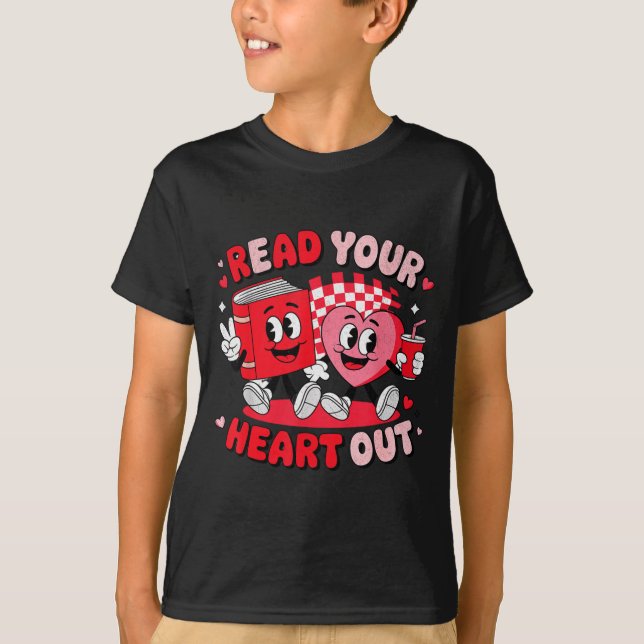 Camiseta Read Your Heart Out Valentine's Day Retro Teacher  (Anverso)