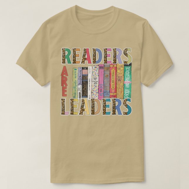 Camiseta Readers Are Leaders Boho Leopard Book Lover Back T (Diseño del anverso)