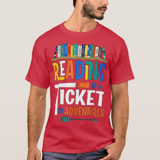 Camiseta Reading Adventure Library Student Teacher Book Lov