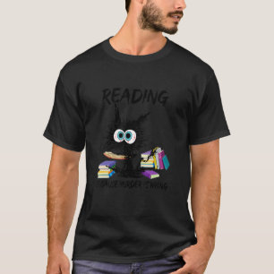 Camiseta Reading Because Murder Is Wrong Cat Book