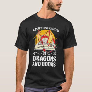 Camiseta Reading Bookworm Easily Distracted By Dragons And