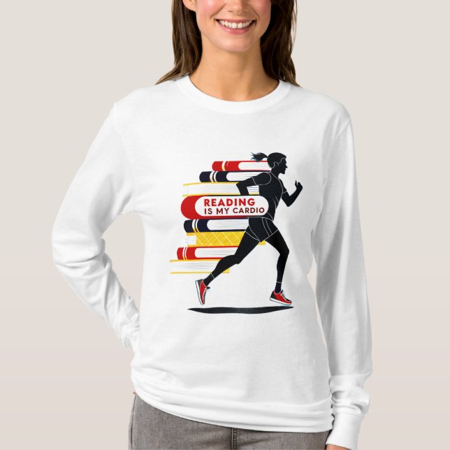 Camiseta Reading is My Cardio T-Shirt: Fun Book Lover Desig (Anverso)