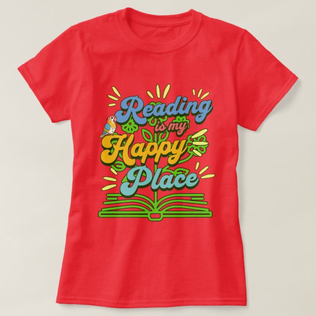 Camiseta Reading is My Happy Place Colorful (Diseño del anverso)