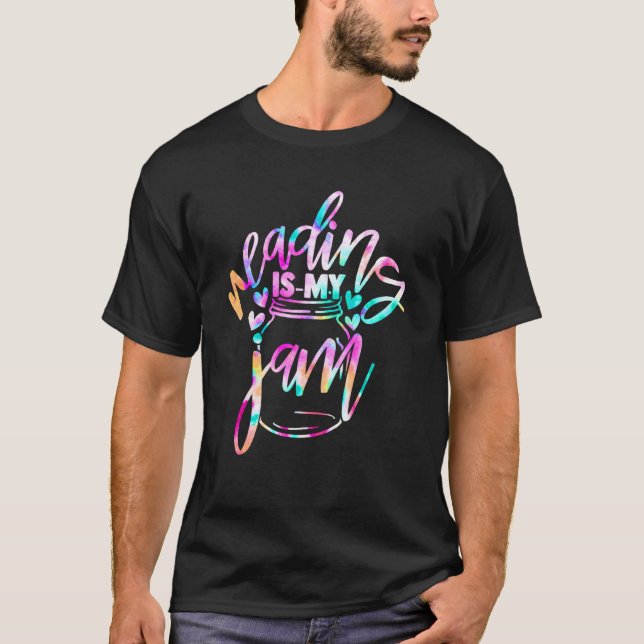 Camiseta Reading Is My Jam Read Reading Teacher Librarian B (Anverso)
