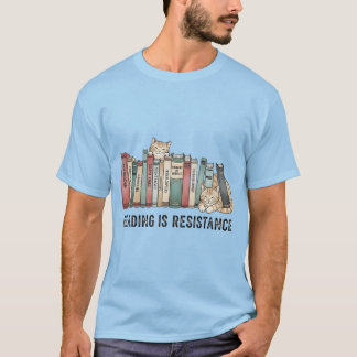 Camiseta Reading Is Resistance Cat & Books  –T-Shirt