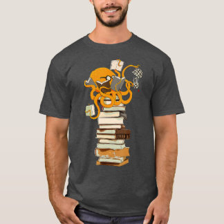 Camiseta Reading Octopus tea coffee and books gift