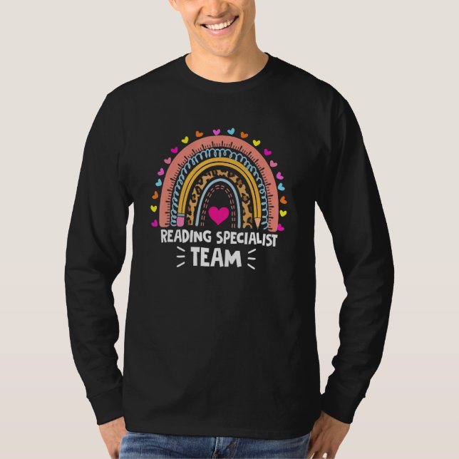 Camiseta Reading Specialist Boho Rainbow Cute Teaching Back (Anverso)