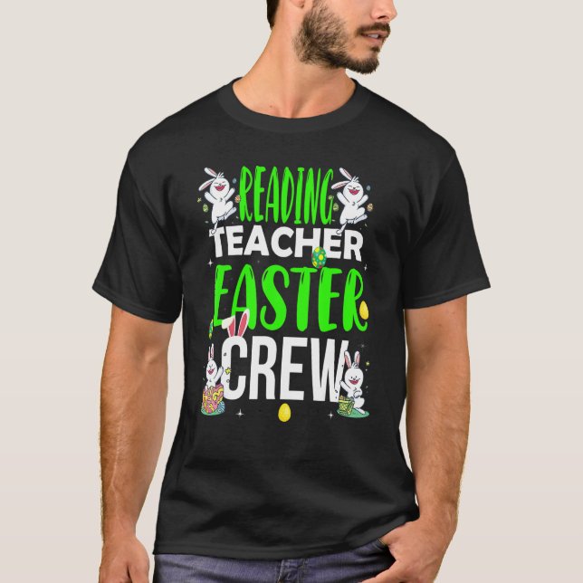 Camiseta Reading Teacher Easter Crew  Matching Costume (Anverso)