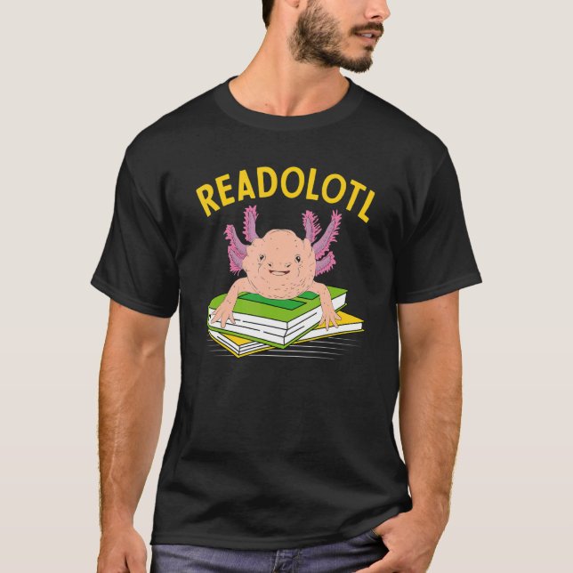 Camiseta Readolotl Animal Mexicano Amfibio libro de lectura (Anverso)