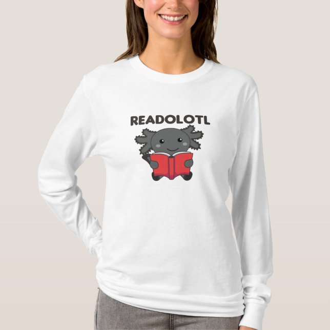 Camiseta Readolotl Un Axolotl Que Lee Muchos Libros (Anverso)