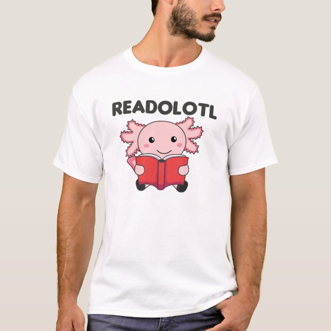 Camiseta Readolotl Un Axolotl Que Lee Muchos Libros (Anverso)