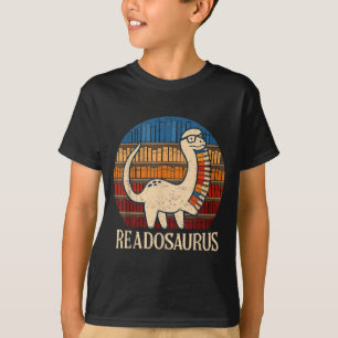 Camiseta Readosaurus puesta de sol retro divertido dinosaur