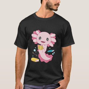 Camiseta Readsalotl Axolotl Cute Leer libro Bookworm Axo