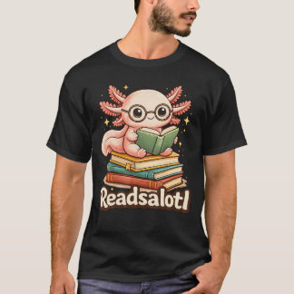 Camiseta Readsalotl Lindo Axolotl Divertido Leyendo