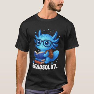 Camiseta Readsolotl Azul Kawaii Axolotl Amante De Libros Di