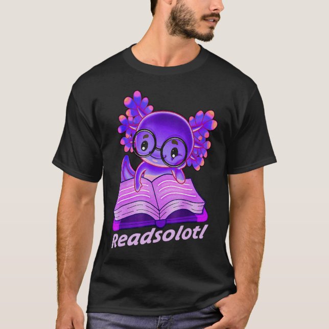 Camiseta Readsolotl Divertido leyendo libros de pescado Liz (Anverso)
