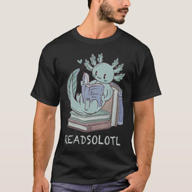 Camiseta Readsolotl Divertido leyendo libros de pescado Liz (Anverso)